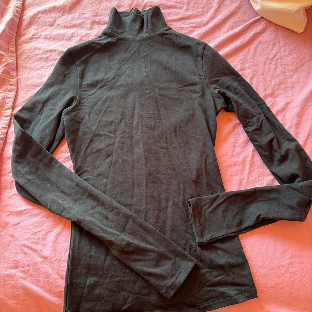 SKIMS Soot Cotton Jersey Turtleneck Top